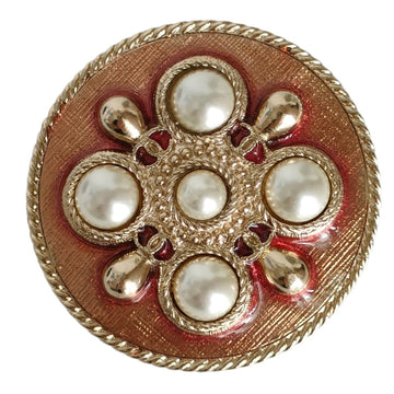 Chanel Pearl Motif Brooch Metal
