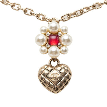 Chanel Cc Logo Heart Flower Pendant