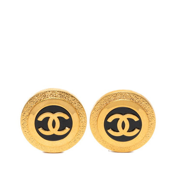 Chanel Cc Logo Round Clip-On Earrings