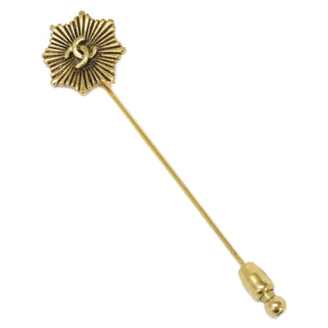Chanel Cc Logo Brooch Gold-Tone Metal