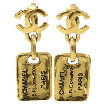 Chanel Cc Logo Clip-On Earrings Gold-