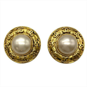 Chanel Cc Logo Clip-On Earrings Metal