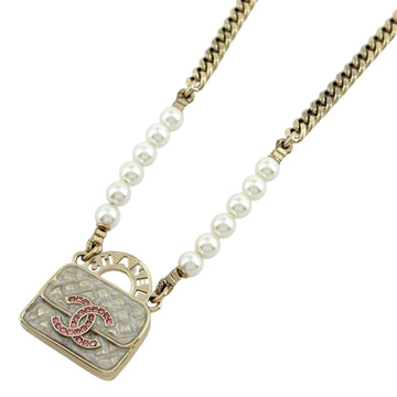 Chanel Cc Logo Pendant Necklace Metal