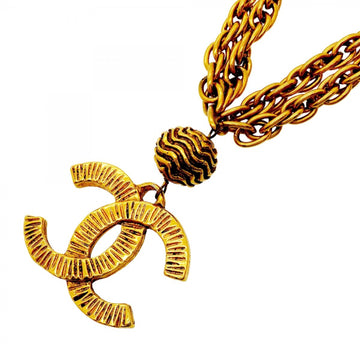 Chanel Cc Logo Pendant Necklace Metal
