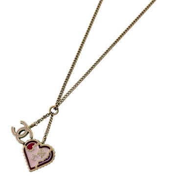 Chanel Cc Logo Heart Pendant Necklace
