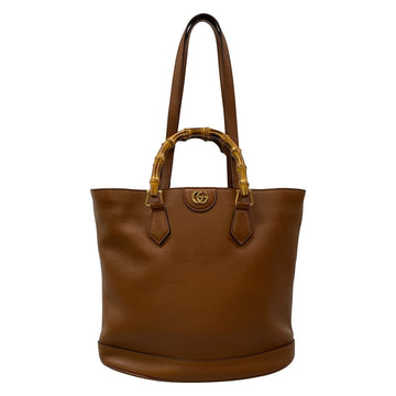 Gucci Bamboo Diana Brown Leather Handbag