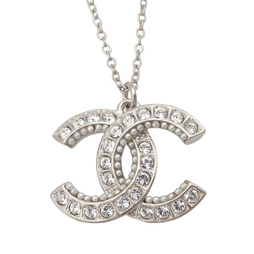 Chanel Cc Brass Strass And Faux Pearl