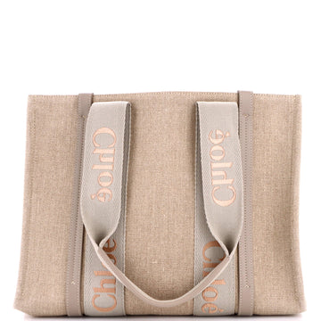 Chloe Woody Tote Canvas With Leather