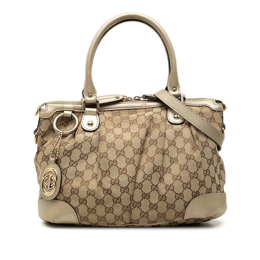 Gucci Gg Canvas Sukey Satchel Pre-Loved