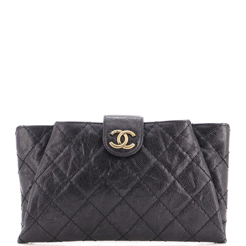 Chanel Coco Pleats Clutch Quilted Glazed