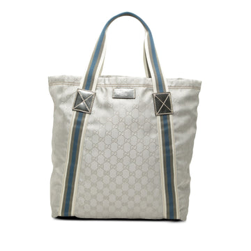 Gucci Gg Canvas Web Tote Pre-Loved Light