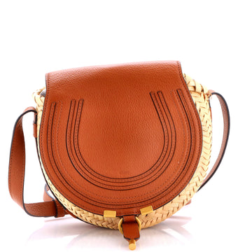 Chloe Marcie Basket Crossbody Bag Raffia