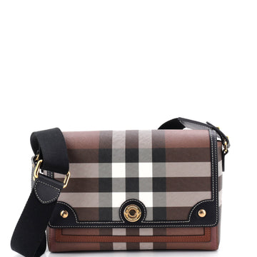 Burberry Note Crossbody Bag Check Canvas