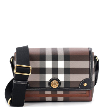 Burberry Note Crossbody Bag Check Canvas