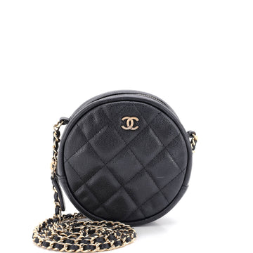 Chanel Round Clutch With Chain Quilted