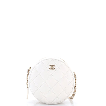 Chanel Round Clutch With Chain Quilted