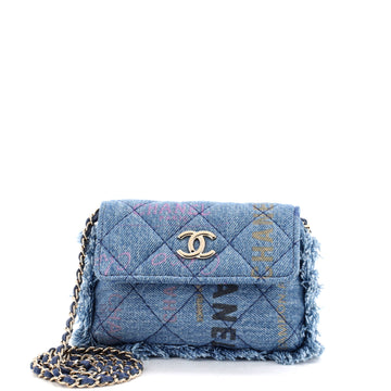 Chanel Denim Mood Flap Clutch With Chain
