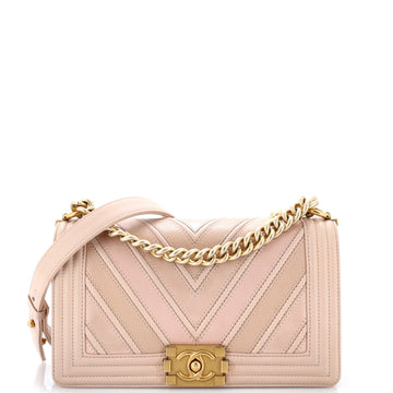 Chanel Boy Flap Bag Chevron Caviar And
