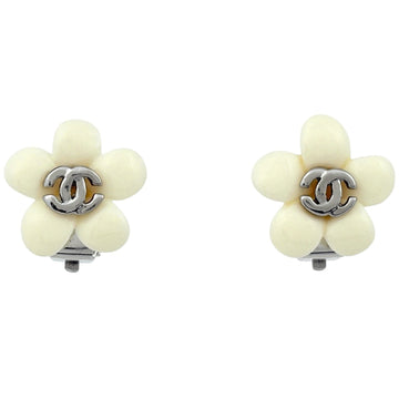 Chanel Cc Logo Flower Clip-On Earrings