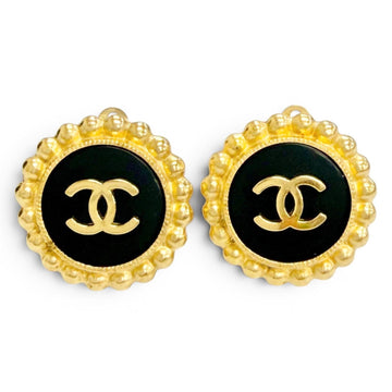 Chanel Cc Logo Clip-On Earrings Gold-