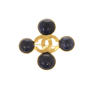Chanel Cc Logo Brooch Gold-Tone Metal