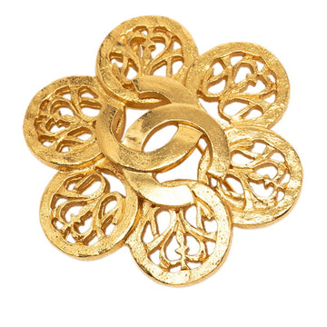 Chanel Cc Logo Flower Brooch Metal