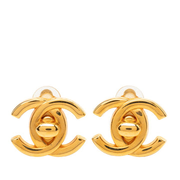 Chanel Cc Logo Turnlock Clip-On Earrings