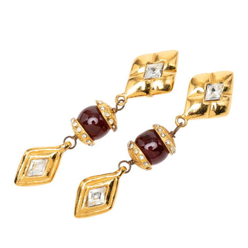 Chanel Clip-On Earrings Rhinestone Clip-