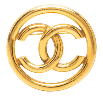 Chanel Cc Logo Round Brooch Metal