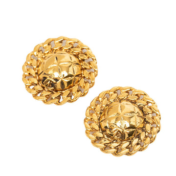 Chanel Cc Logo Clip-On Earrings Metal