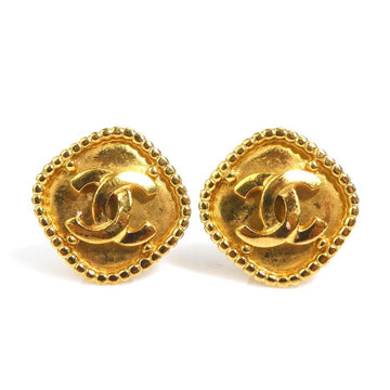 Chanel Cc Logo Clip-On Earrings Gold-