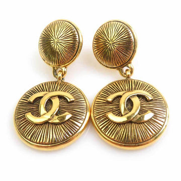 Chanel Cc Logo Clip-On Earrings Gold-