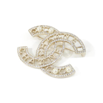 Chanel Brooch Metal With Pearl And