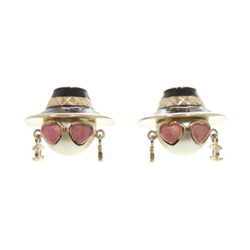 Chanel Cc Logo Earrings Gold-Tone Metal