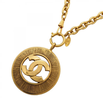 Chanel Cc Logo Circle Pendant Necklace