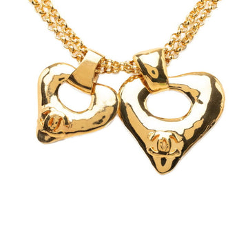 Chanel Cc Logo Chain Heart Pendant