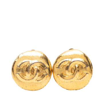 Chanel Cc Logo Round Clip-On Earrings