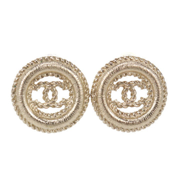 Chanel Cc Logo Earrings Gold-Tone Metal