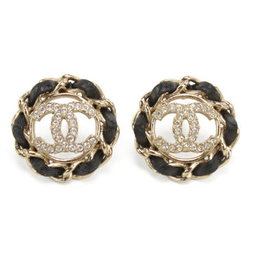 Chanel Cc Logo Earrings Gold-Tone Metal