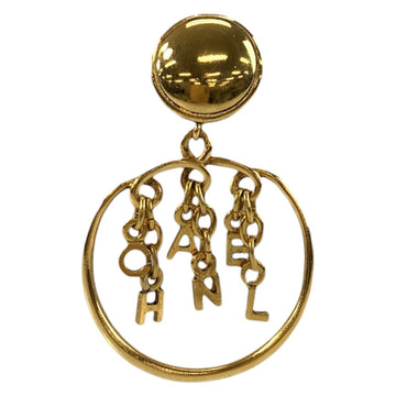 Chanel Single Earring Logo Hoop Gold-