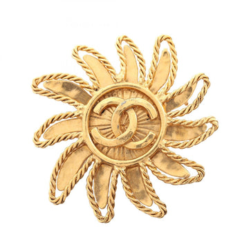 Chanel Cc Logo Flower Brooch Metal