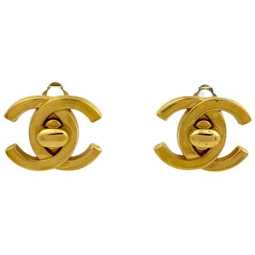 Chanel Cc Logo Turnlock Clip-On Earrings