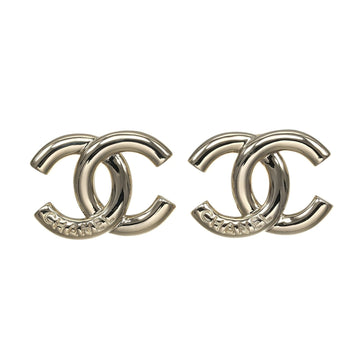 Chanel Cc Logo Earrings Metal Gold-Tone