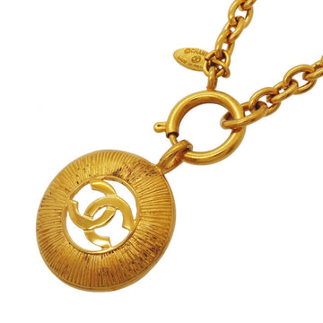 Chanel Cc Logo Circle Pendant Necklace