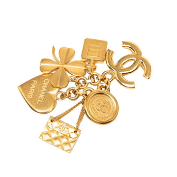 Chanel Cc Logo Heart Clover Brooch Metal