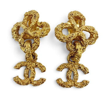 Chanel Cc Logo Flower Clip-On Earrings