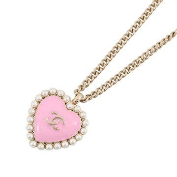 Chanel Cc Logo Heart Pendant Necklace