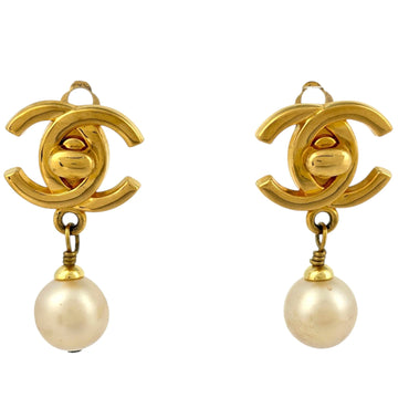 Chanel Cc Logo Turnlock Clip-On Earrings