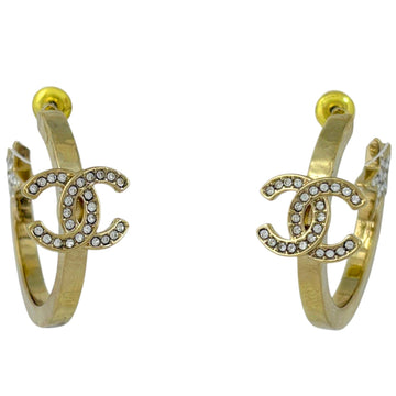 Chanel Cc Logo Hoop Star Earrings Metal