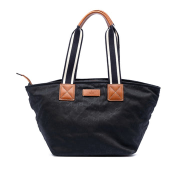 Gucci Gg Nylon Web Tote Pre-Loved Black